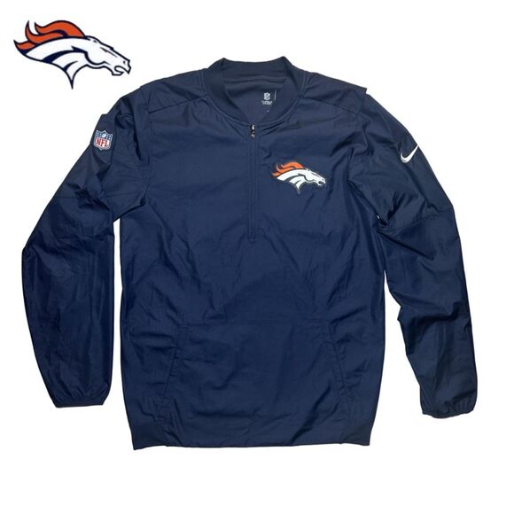 Nike Other - Denver Broncos Nike Storm-Fit Pullover Jacket 1/4 Zip Navy Orange NFL Onfield Ap